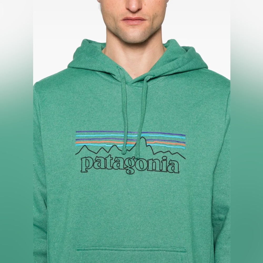 Patagonia Men’s P-6 Logo Uprisal Hoody Fleece Lined Green Long Sleeve Size M - Picture 6 of 7